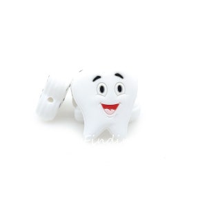 Tooth Silicone Beads, Silicone Tooth Focal Beads