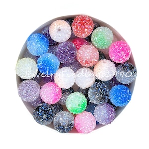 20mm Sugar Beads,Rhinestone Pasting Acrylic Beads, Chunky 20mm Bubblegum Beads