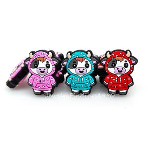 Highland Cow In Hoodie Focal Beads,Cute Cow Silicone Beads,DIY Keychain Pen Beads