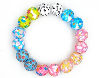Silicone Round Beads,15mm Beads,Print Beads,Loose Beads For Pen,Pearl Beads