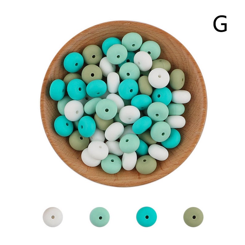 Mixed Color Abacus Beads Saucer Silicone Beads Abacus Shape Etsy
