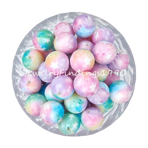 12/15 mm Silicone Beads, Silicone Print Beads, Round Ball Beads, Jewelry Beads, Bulk Loose Silicone Beads, DIY Necklace Jewelry Making, # 32