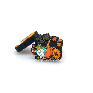 Harvest Pumpkin Gnome Silicone Focal Beads,Fall Gnome Silicone Beads,Autumn Leaves Beads,DIY Keychain Beads