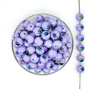 16mm Spider Bubblegum Beads,Halloween Beads,UV Acrylic Gumball Beads,Iridescent Beads