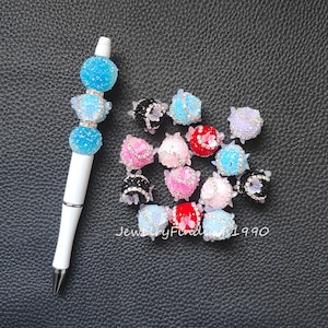 Butterfly Rhinestones Ball Beads,Sparkle Bling Sugar Beads,Fancy Beads for Pens and Keychain