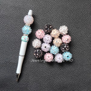 Sparkle Bling Beads,Flower Beads,Fancy Beads For Pen,Chunky Rhinestones Bubblegum Beads