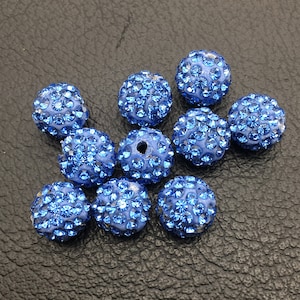 AAA Light Blue 6 Rows Crystal  Beads Rhinestone Disco Ball Spacer Beads Polymer Clay Beads DIY Jewelry Accessories Findings
