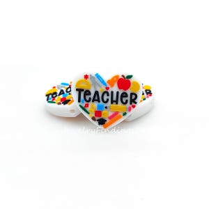 Teacher Apple Pencil Silicone Beads,Focal Beads For Pen,Teacher Gift Making