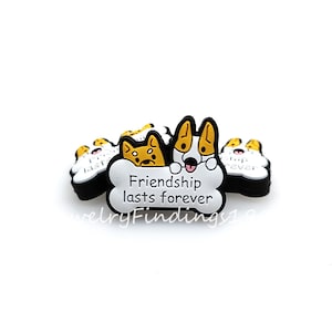 Dog Friendship Lasts Forever Silicone Beads,Focal Beads