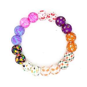 15mm Loose Silicone Beads,Bulk Round Print Silicone Beads, Pearls Silicone Beads