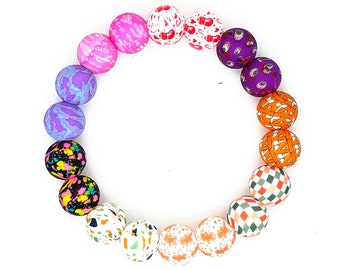 15mm Round Spiral Silicone Beads - Food Grade, BPA Free Teething Beads For DIY Jewelry & Babies