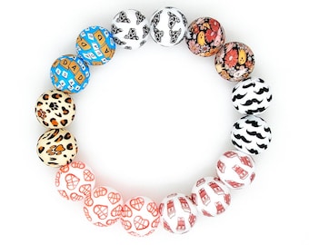 15mm Round Silicone Beads,Print Beads,Loose Silicone Pearls Beads,Wholesale Beads