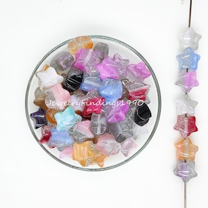 Glitter Star Acrylic Beads,Mix Resin Star Beads,Bubblegum Beads,Chunky Beads
