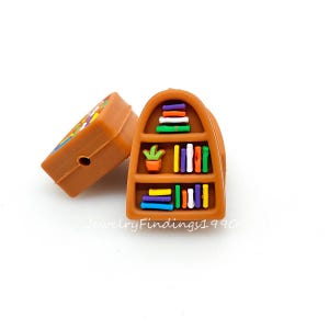 Bookshelf Focal Bead,Silicone Beads Bulk,DIY Keychain,Bookshelf Beads,Pen Beads