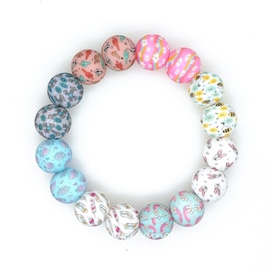 Wholesale Silicone Beads,15mm Round Print Beads,Loose Print Silicone Beads,Beads For Pen