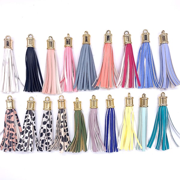 Faux Leather Tassels, Tassel DIY Crafts, Bead Garlands, Keychains and Purse Tassels, PU Leather Tassel, Leopard Tassel, Jewelry Making