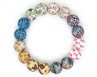 15mm Round Beads,Print Beads,Silicone Beads,Pearls Beads,Loose Beads,Pen beads