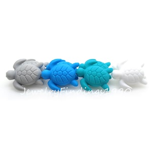 Sea Turtle Focal Beads, Mixed Color Turtle  Beads, Turtle Silicone Beads