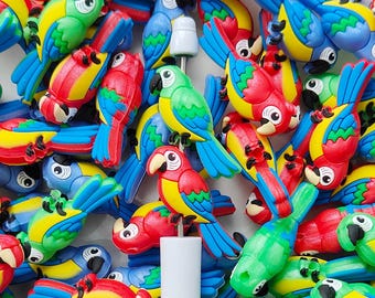 3D Parrot Silicone Beads,Focal Beads For Pen,Bracelet Making