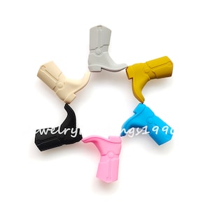Cowboy Boot Silicone Beads, 14*30*10mm, Cowboy Boots Beads DIY Charm Bracelets Necklaces Jewelry Making, Focal Beads, Wholesale Beads
