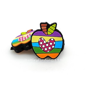 Apple Silicone Beads,Heart Apple Focal Beads,Jewellery Making,Keychain Beads