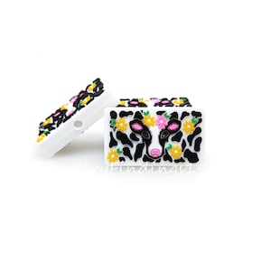 Flower Cow Silicone Focal Beads,Cow Focal Beads, Silicone Beads