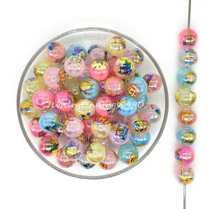 16mm UV Halloween Pumpkin Gumball Beads,Assorted Halloween Beads,Loose Bubblegum Beads
