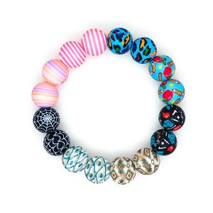 15mm Print Round Silicone Beads,DIY Keychain,Jewelry Beads,Loose Beads,Wholesale Beads