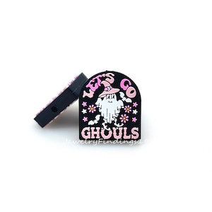Halloween Silicone Beads,Floral Ghost With Hat Focal Beads,Silicone Beads For Cup Charm