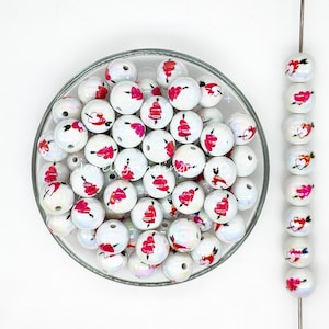 Perline di San Valentino, perline acriliche a forma di cuore da 16 mm, perline sciolte, perline Bubblegum