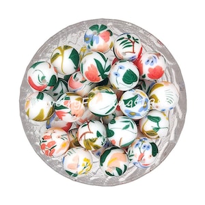 12/15mm Silicone Loose Beads, Flower Print Beads, Round Silicone Print Beads, Focal Silicone Beads, Wholesale Bead, Jewelry Making, #117