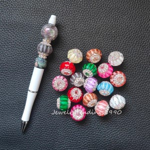 Fancy Beads For Pen, Rhinestones Beads,Sparkle Bling Beads,Rhinestone Focal Beads