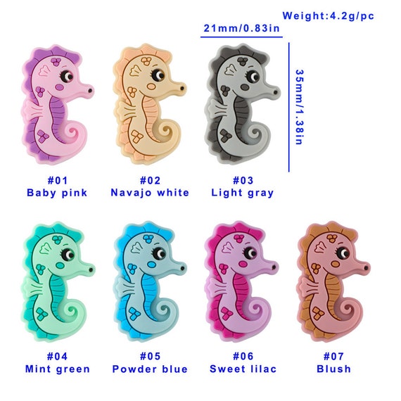 Sea Horse Silicone Beads Silicone Focal Bead DIY Lanyards Keychain Necklace  Jewelry Making 21*35mm