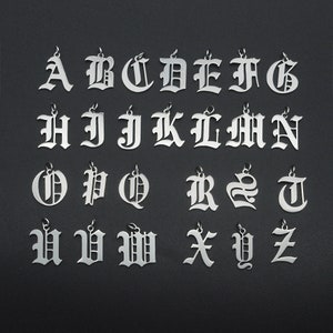 5 piezas/lotes de colgantes con letras antiguas en inglés, letras de acero inoxidable de la A a la Z, colgantes de joyería para hacer tú mismo, colgantes con letras de acero y color dorado