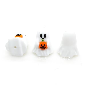 3D Pumpkin Ghost Focal Beads,Halloween Focal Beads,Ghost Beads,Bulk Beads,Pen Beads