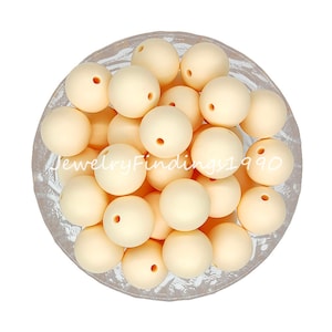 Pale Yellow Silicone Beads, Round Beads, 12/15mm Silicone Beads, Women Bag Charm Jewelry Making, - #20