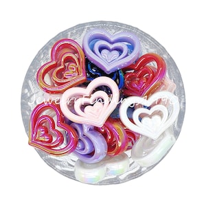 Valentines Day Heart Beads, UV Heart Acrylic Focal Beads,Mix Color Beads