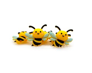 10 Perline In Silicone A Forma Di Ape – Piatte, 30x37x10 Mm, Foro 2 Mm – Per Creare Bracciali, Portachiavi, Penne E Gioielli Fai Da Te