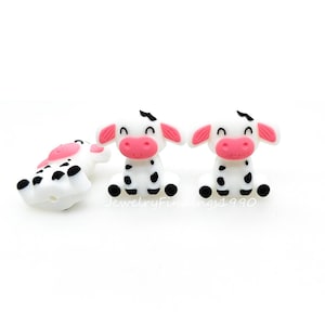 3D Cow Silicone Beads,Focal Beads For Pen,Lanyard Beads,Jewelry Making