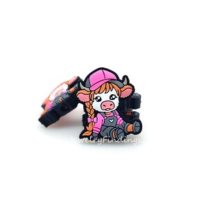 Pink Highland Cow Silicone Focal Beads,Cute Cow Silicone Beads,Heifer Beads