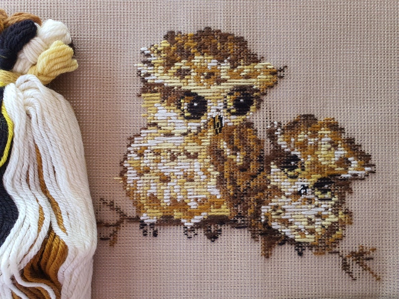 Small Owl Tapestry Kit Vintage Trammed Tapestry Kit Mother Etsy Australia