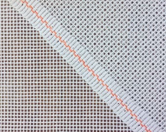 12 count mono twist tapestry canvas, Zweigart interlock, orange line canvas, 1m x 0.5m