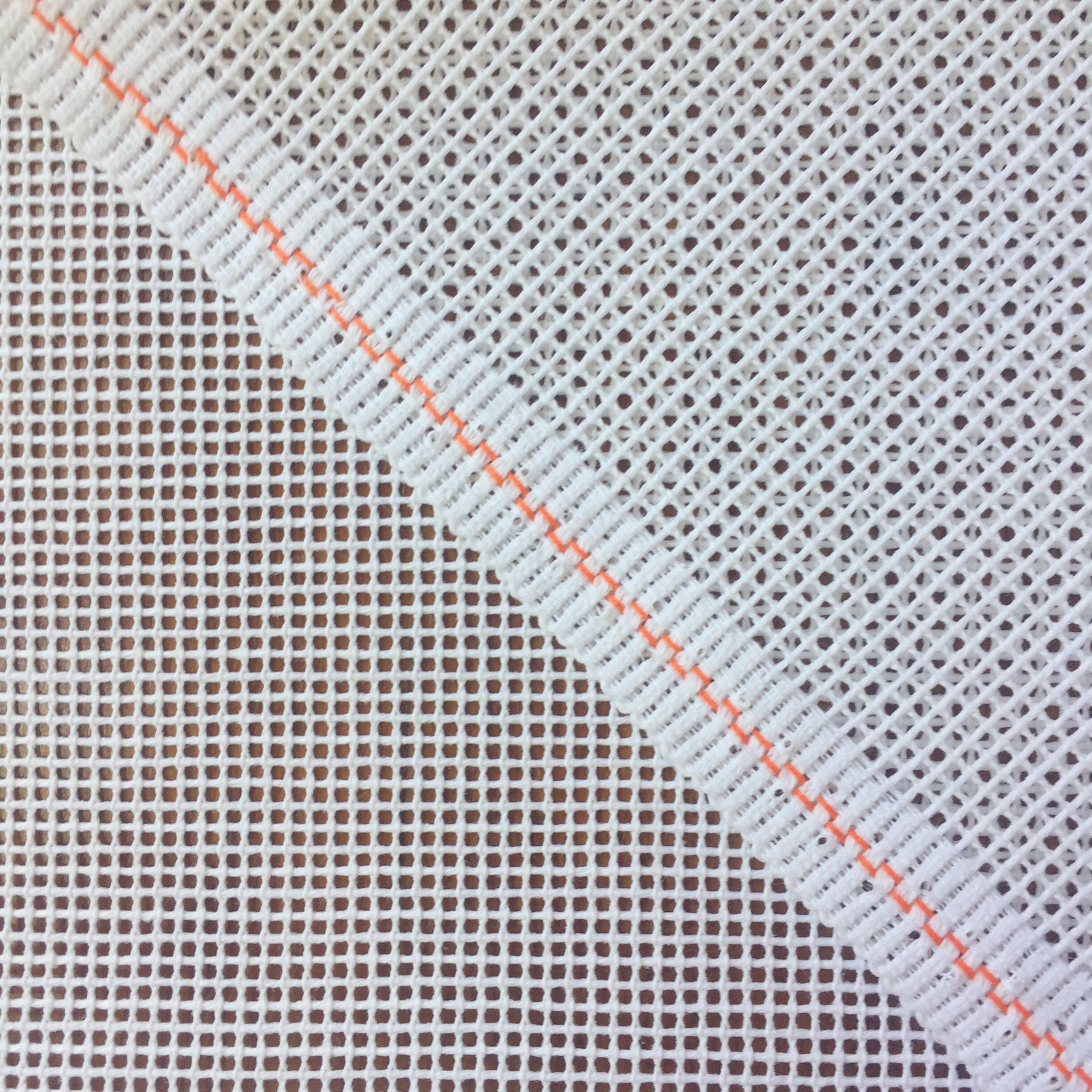 Interlock Blank Needlepoint Canvas WHITE Orange-line Zweigart 40 X 1 Yard 