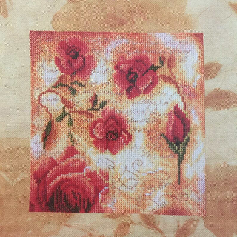 Cross Stitch Table Runner Or Wall Panel Red Rose Triptych Cross Stitch Kit Lanarte Long Floral Cross Stitch Kit Kits How To Craft Supplies Tools