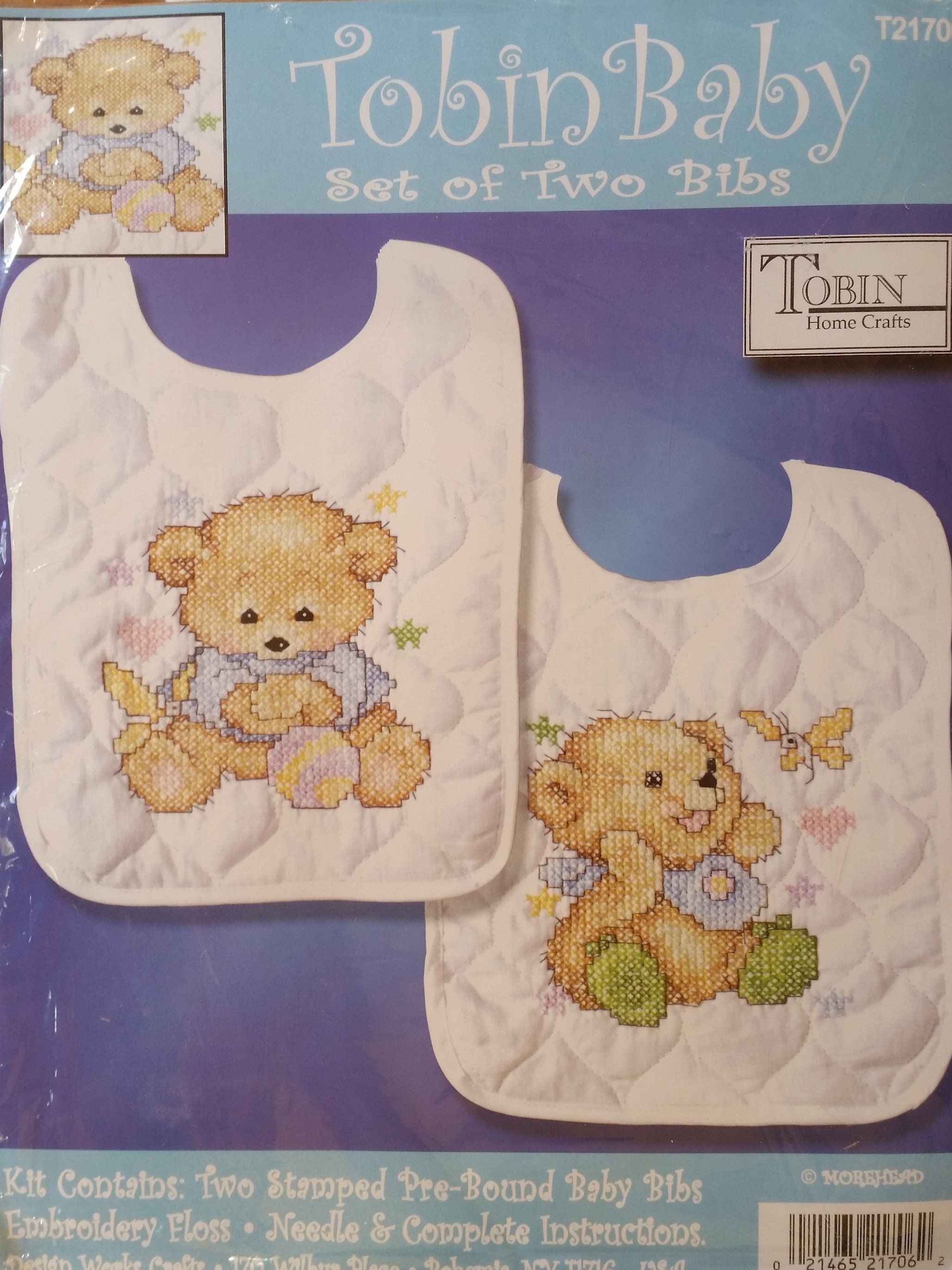 stamped baby bibs to embroider