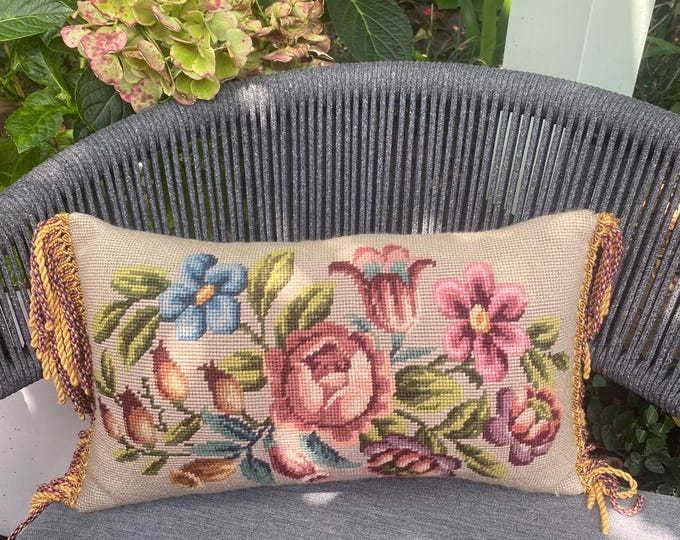 STORE BOUGHT IS FINE NEEDLEPOINT PILLOW main image 1