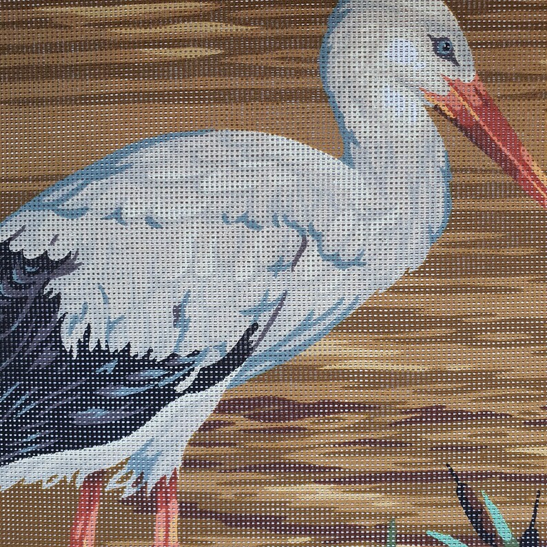 Migrating Bird and Bullrushes Tapestry Kit, Needlepoint Kit, Royal — free download