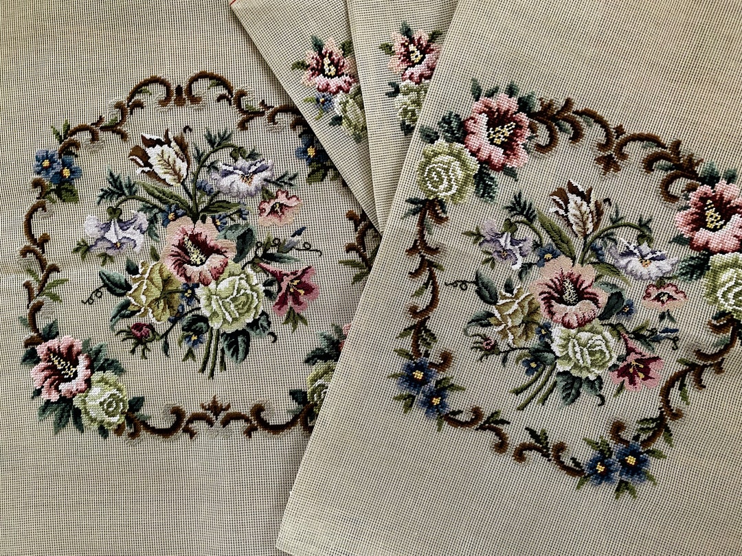 Rococo Needlepoint Chair Cover Set, French Louis Chair, Petit Point ...