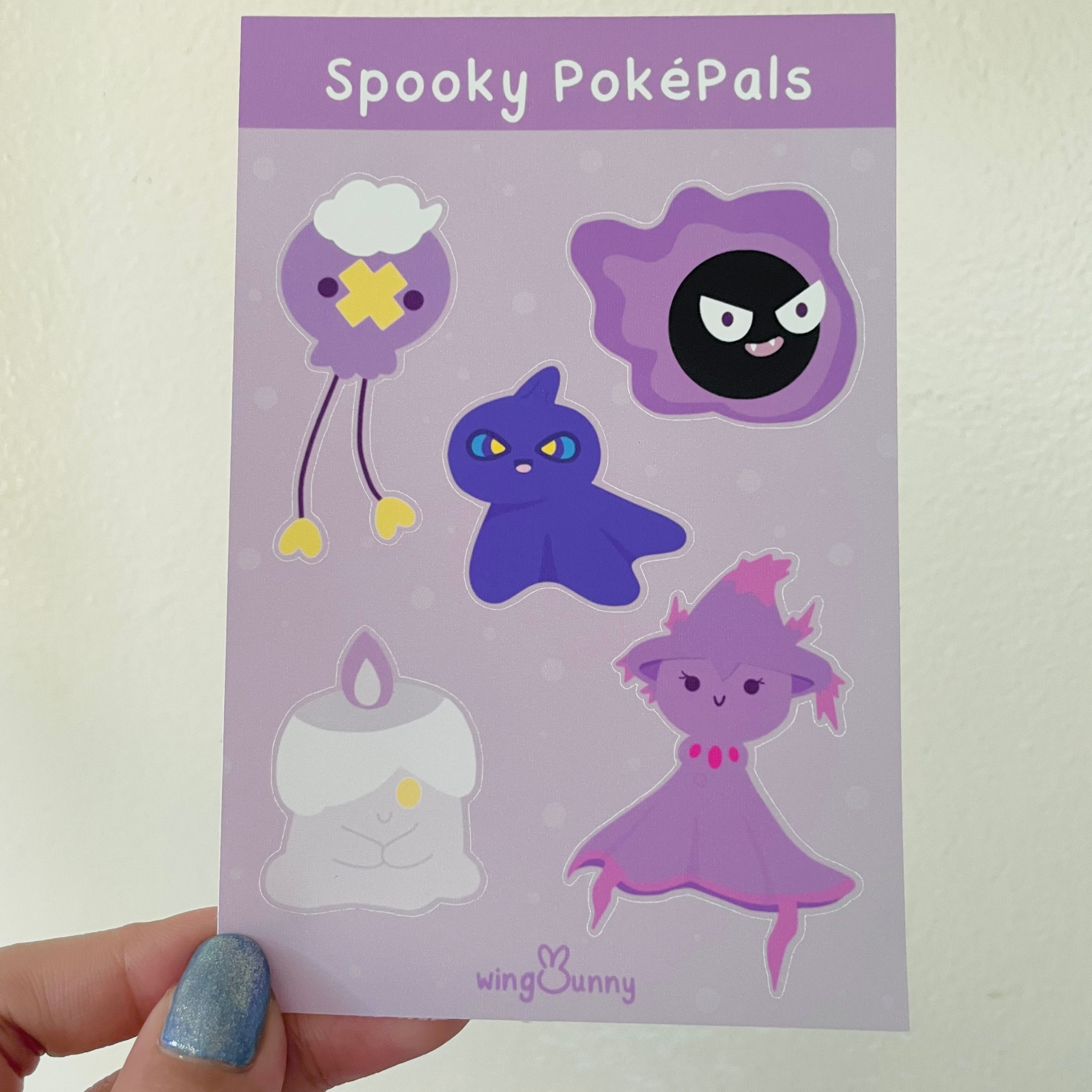 Spooky Pokepals, Cute Ghost Type Pokemon Sticker Sheet, Kawaii Stickers ...