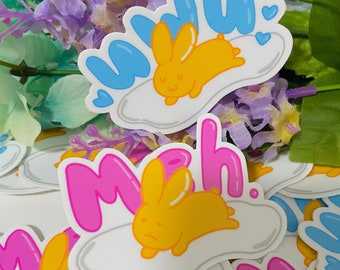 Bun Egg stickers, cute and kawaii waterproof vinyl sticker decals